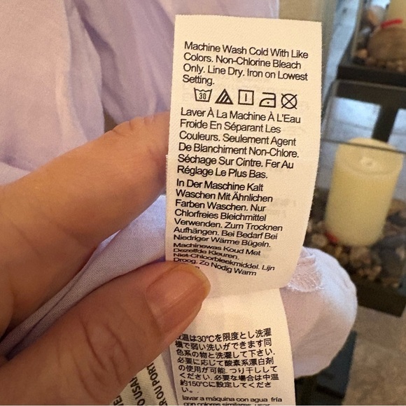 NWT~J. CREW Lavender Eyelet Ruffled Collar Cuffs Blouse Size 2 - Picture 10 of 10